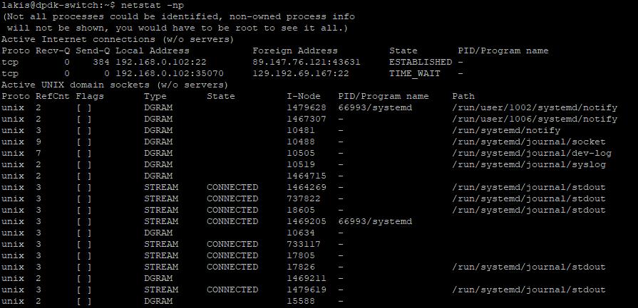 netstat milyen processzek használnak hálózatot?