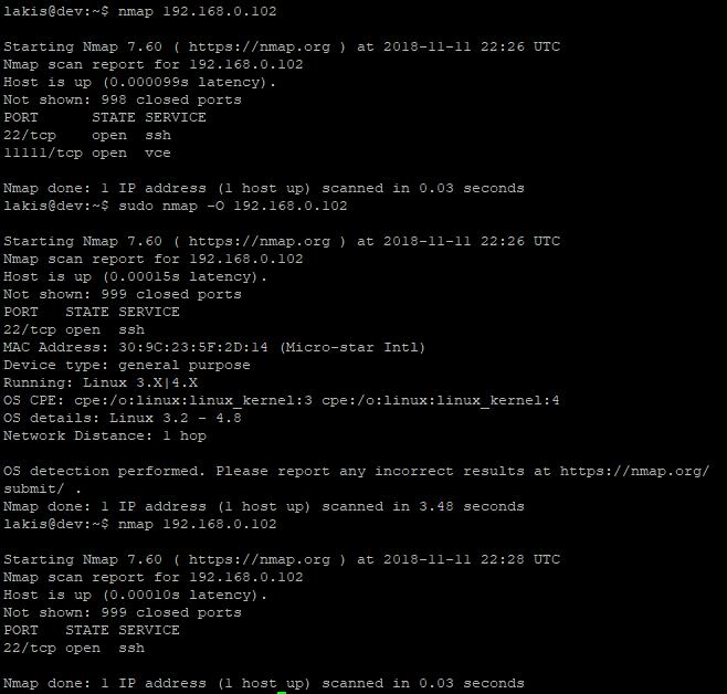 nmap port szkennelés