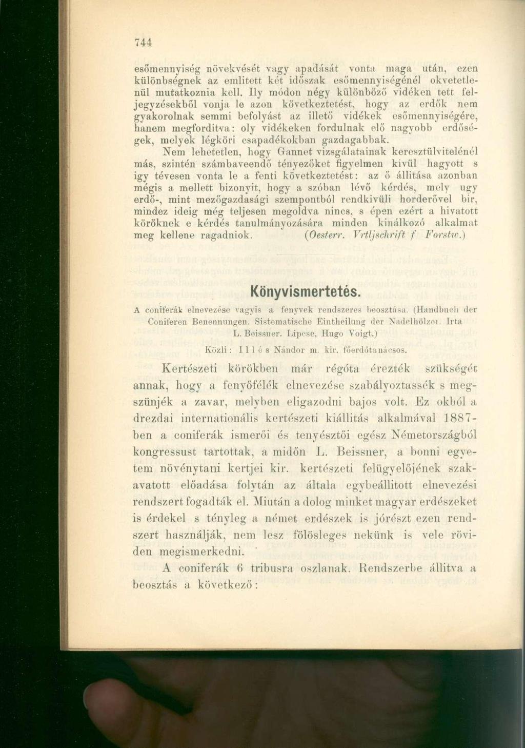 esőmennyiség növekvését vagy apadását vonta maga után, ezen különbségnek az emiitett két időszak esőmennyiségénél okvetetlenül mutatkoznia kell.