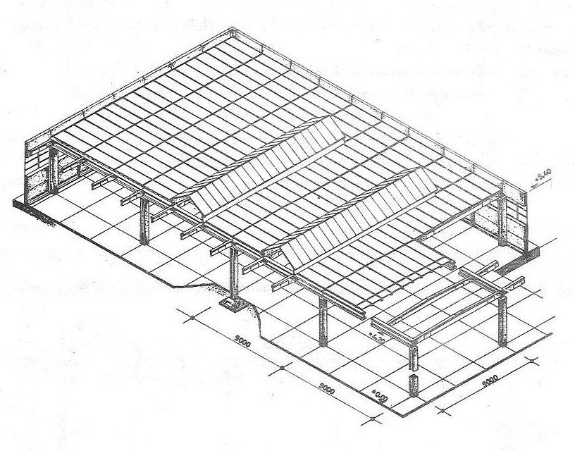 1. 1961-62. 9x9 m pillérállású ipari csarnok IPARTERV kötött és határozott méretrend!