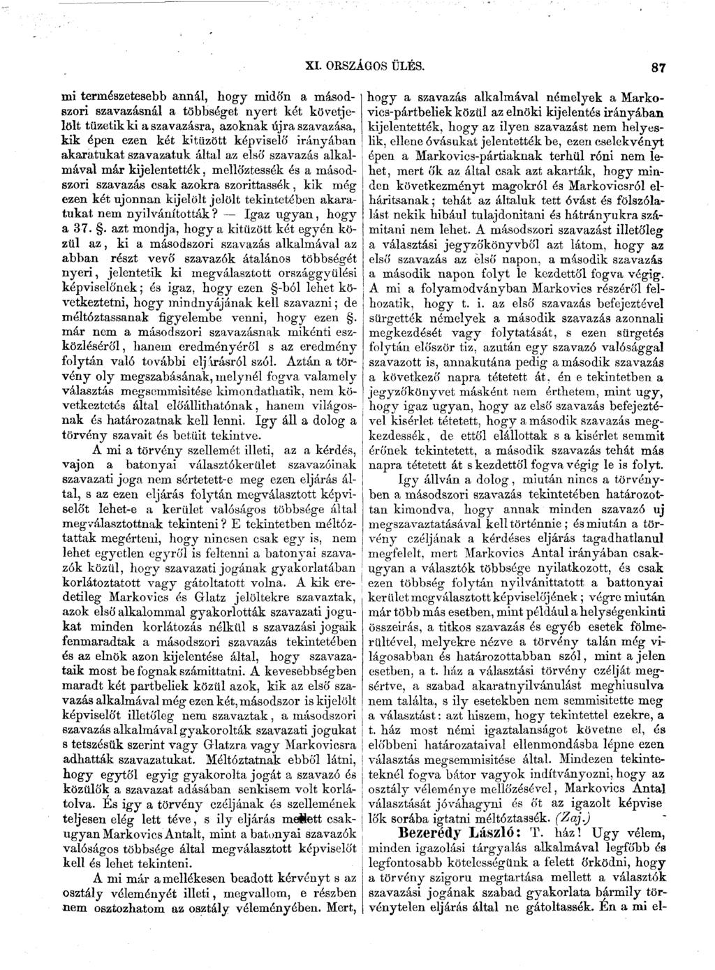 XI. ORSZÁGOS ÜLÉS.