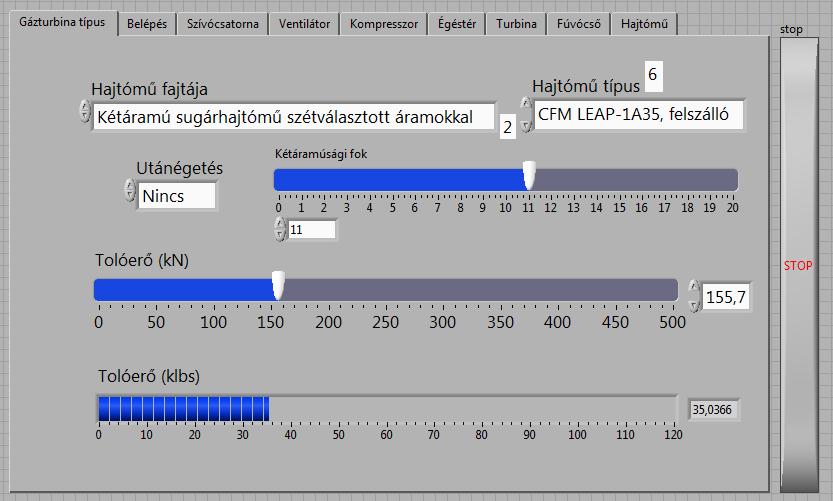 ábra A CFM LEAP-1A főbb jellemzői ([9] nyomán) A CFM LEAP-1A KÖZELÍTŐ TERMODINAMIKAI VIZSGÁLATA A termodinamikai vizsgálatot a LabVIEW grafikus fejlesztőkörnyezetben létrehozott szoftverrel végeztük
