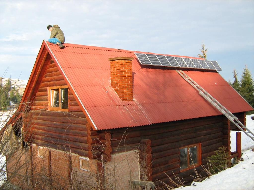 Hétvégi ház fotovillamos energiaellátó