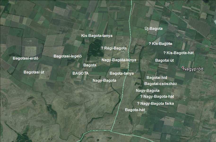 Béres Júlia: Elpusztult települések és névbokraik az egykori Polgár területén Nagy-Bagota Bagota Tirimpótól a Hattyasig tartó része 1750: ez vagyon a Hattyas parton Nagy-Bagota vígin, 292 1779: a