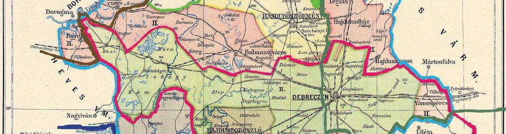 Borsod-hevesi Tisza mente (barna vonallal jelölve). 2. A Nyíri-Mezség és Taktaköz (világoszöld vonallal jelölve) 2. Dél-Nyírség (sötétzöld vonallal jelölve).