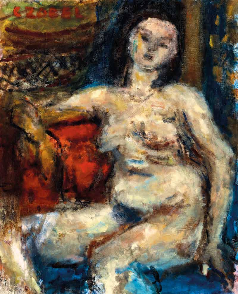178 179 n Czóbel Béla (1883-1976) 178 n Bortnyik Sándor (1893-1976) Széken ülő fiú Boy Sitting on a Chair 63 x 74 cm Olajtempera, papír Oiltempera on paper Jelezve balra fent