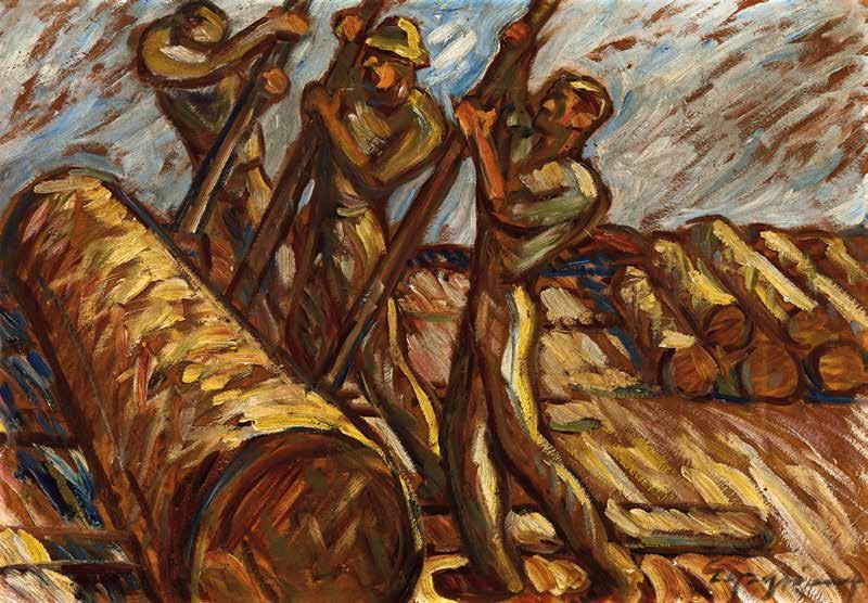 1930 66,5 x 90 cm Olaj, fa Oil on panel Jelezve jobbra lent Signed lower right: Patkó Kikiáltási ár: 850 00 Ft / 2 834 EUR Becsérték: 1 400