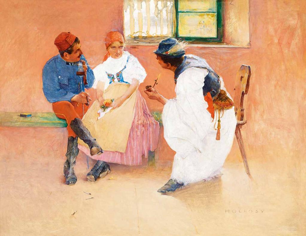 23 n Hollósy Simon (1857-1918) Két tűz között, 1892 körül Courtship, c.