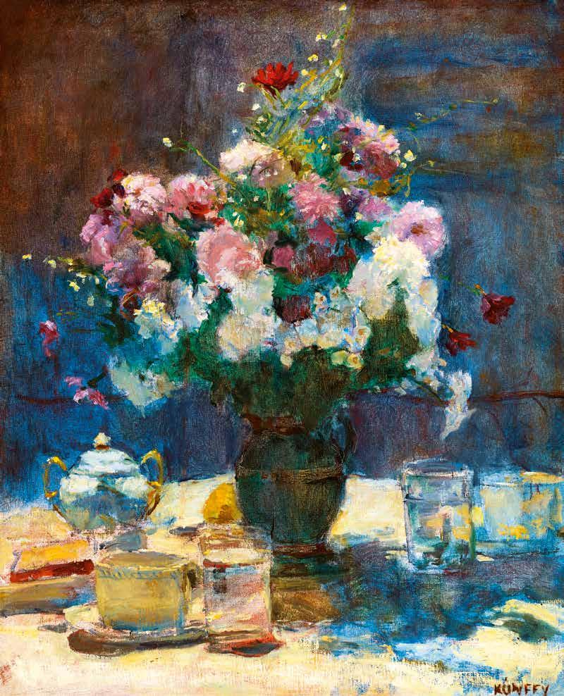 46 47 n Kunffy Lajos (1869-1962) 46 n Kontuly Béla (1904-1983) Műtermi csendélet tulipánokkal Studio Still-Life with Tulips 70 x 60 cm Jelezve balra lent Signed lower