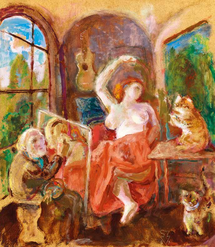 lent Signed lower left: Szőnyi 69 Kikiáltási ár: 150 000 Ft / 500 EUR Becsérték: 200 000-300 000 Ft Estimated price: 667-1 000 EUR