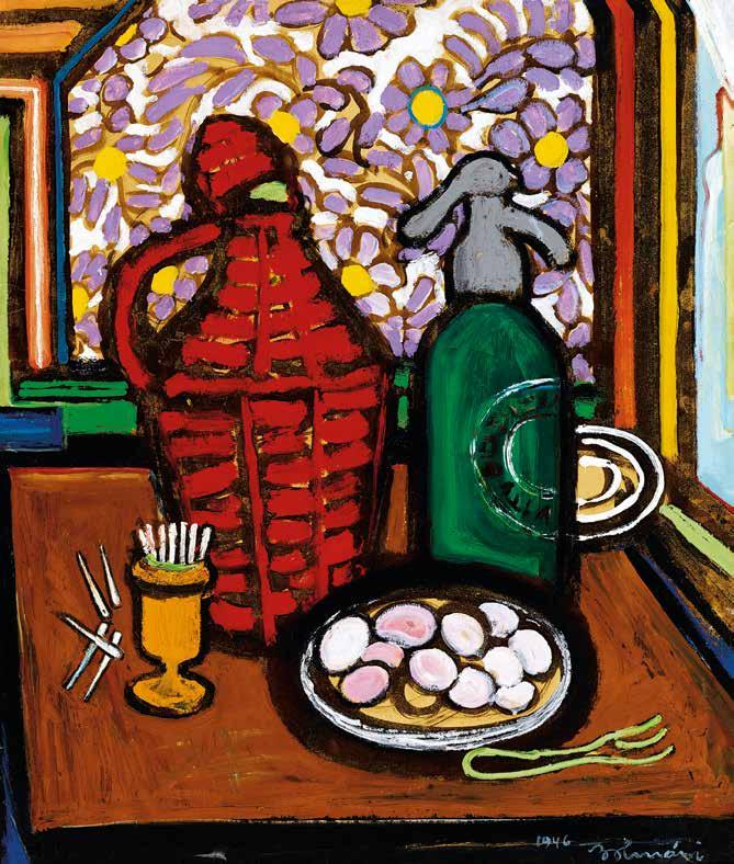 73 74 73 n Kunffy Lajos (1869-1962) Virágok vázában, 1933 Flowers in a Vase, 1933 65 x 54 cm Olaj, vászon, faroston Oil, canvas on fibre-board Jelezve jobbra