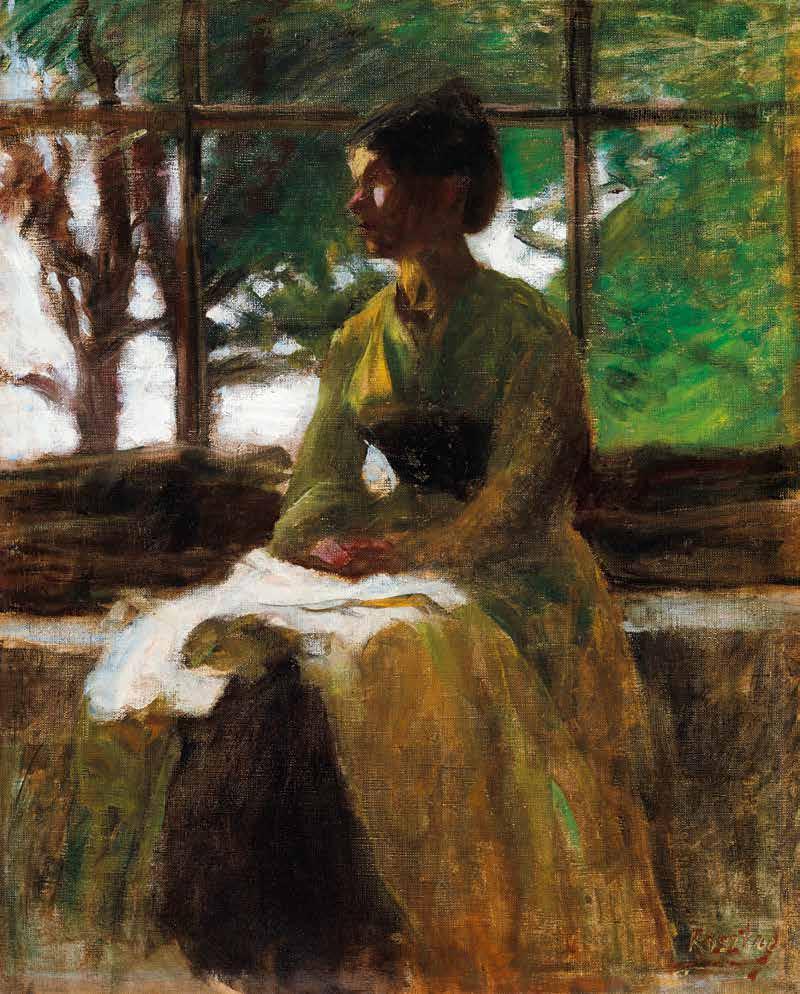 78 n Koszta József (1861-1949) Fiatal nő ablak előtt Young Woman in Front of the Window 74 x 59 cm Jelezve