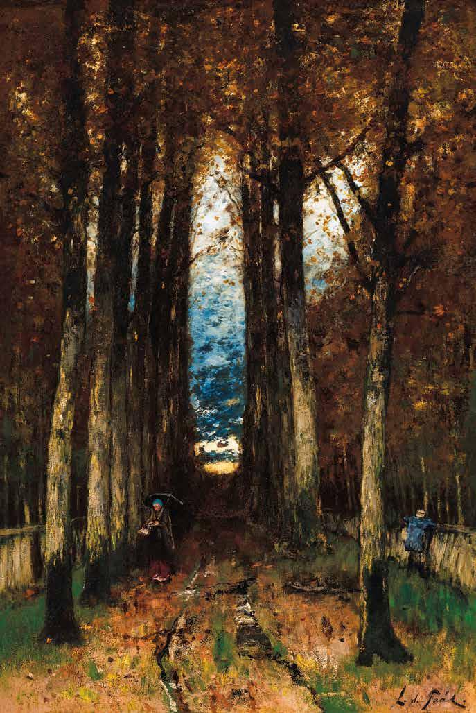 83 n Paál LÁszló (1846-1879) Eső után, őszi hangulat (Napnyugta), 1873 After Rain, Autumn Mood (Sun-Down), 1873 117 x 80 cm Jelezve jobbra lent Signed lower right: L de Paál Hátoldalon Reverse: a