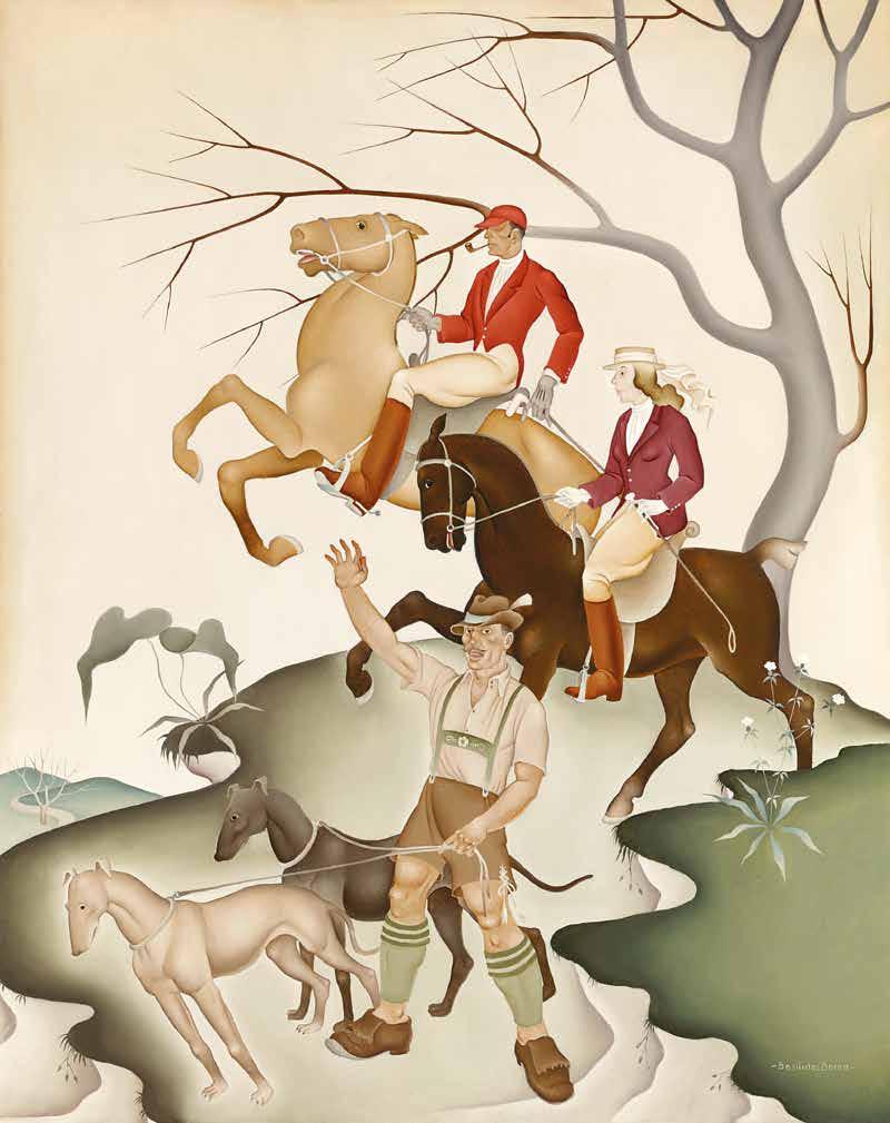 86 86 n ifj. Czene Béla (1911-1999) Lányrablás Abduction of the Girls 90 x 120 cm Jelezve balra lent Signed lower left: ifj.