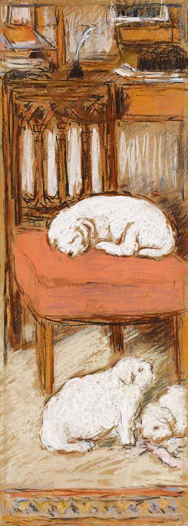 123 n Rippl-Rónai József (1861-1927) Három mopszli, 1900 körül Three Pug Dogs, c.