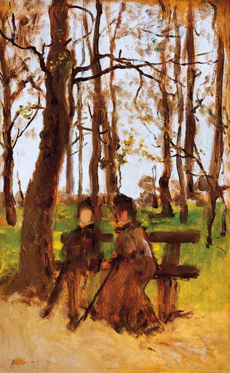 141 140 140 n Rudnay Gyula (1878-1957) Hajnal az erdő szélén, 1947 Dawn at the Edge of the Forest, 1947 55 x 45 cm Jelezve jobbra lent Signed lower
