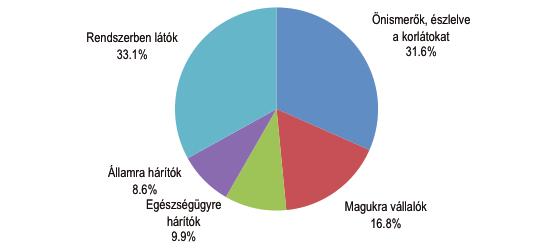 jesen Magukra vállalók 16,8%-ot tesznek ki. Az Egészségügyre hárítók (9,9%) és az Államra hárítók (8,6%) külön-külön nem érik el a 10%-ot.