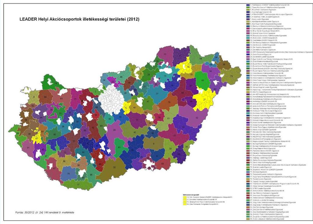 LEADER in Hungary 2007-13 96 LAG s 3020 municipalities 74