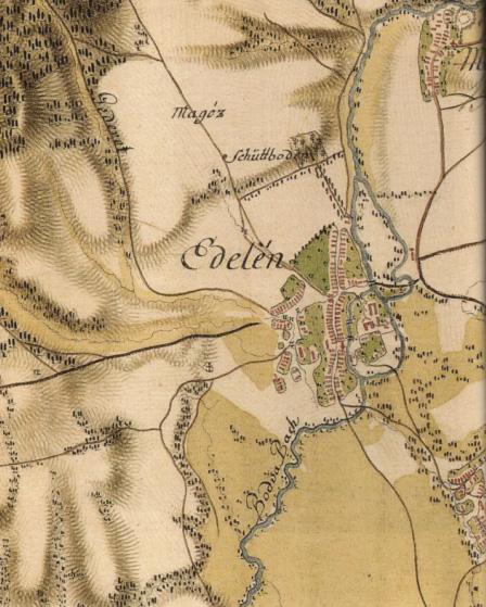 Edelény az 1782-85-ben végzett első katonai