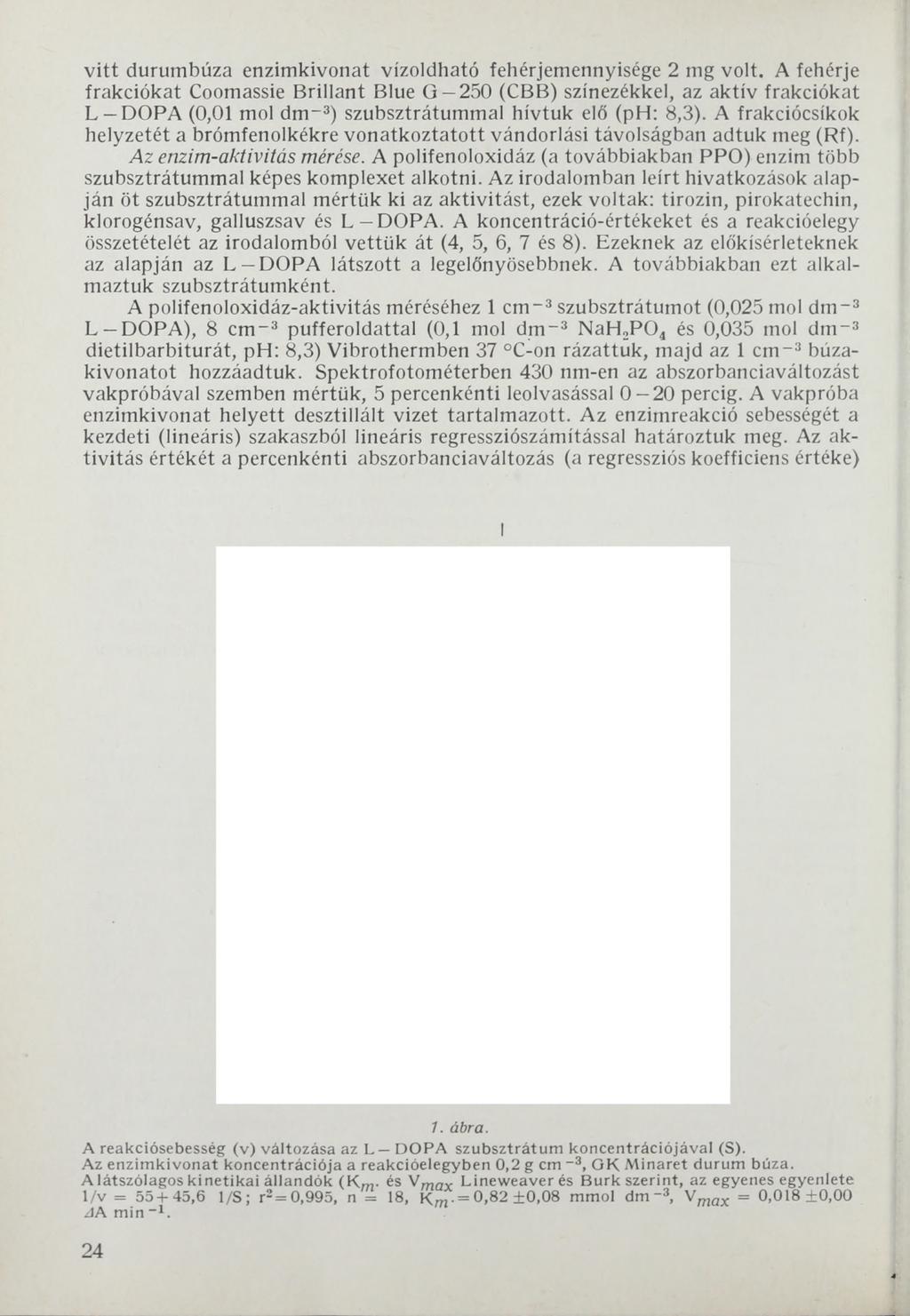v itt durumbúza enzimkivonat vízoldható fehérjemennyisége 2 mg volt.