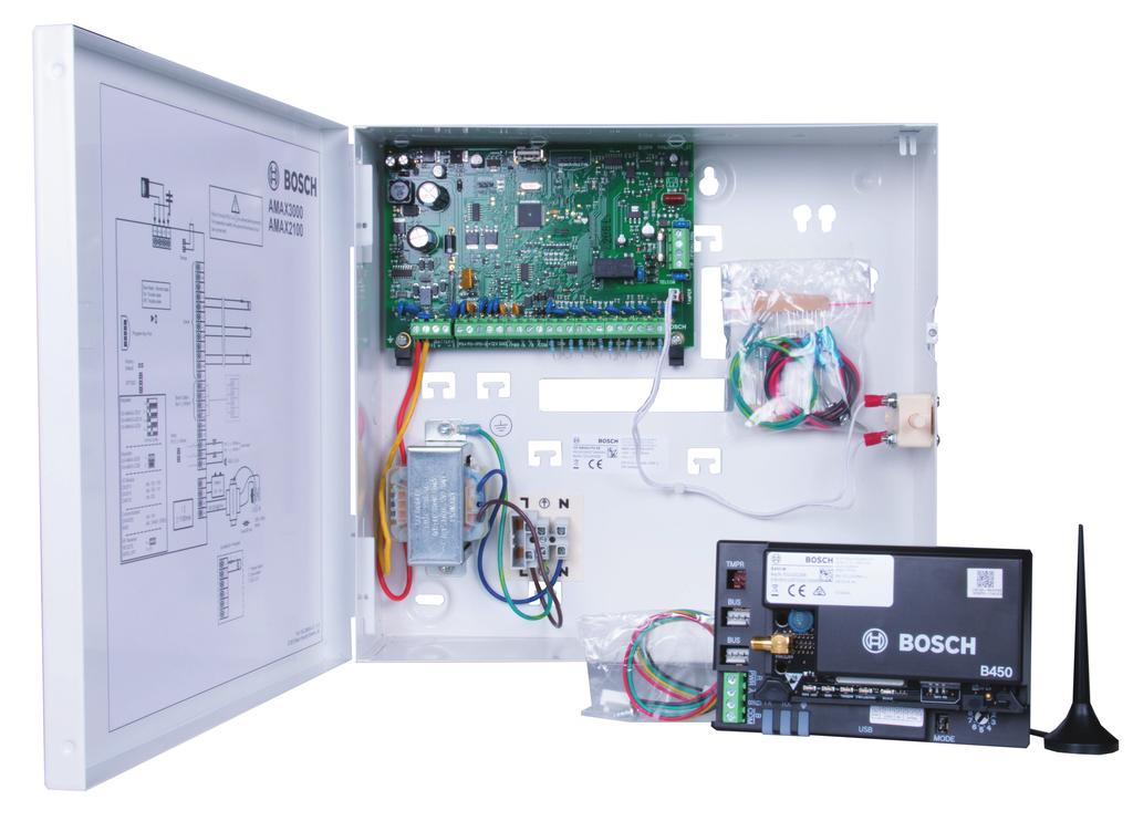 Behatolásjelző riasztórendszerek AMAX3-P2ENG Behatolásjelző készlet fr/de/nl/pt GPRS AMAX3-P2ENG Behatolásjelző készlet fr/de/nl/pt GPRS www.boschsecrity.com A készlet a következőket tartalmazza: A 2.