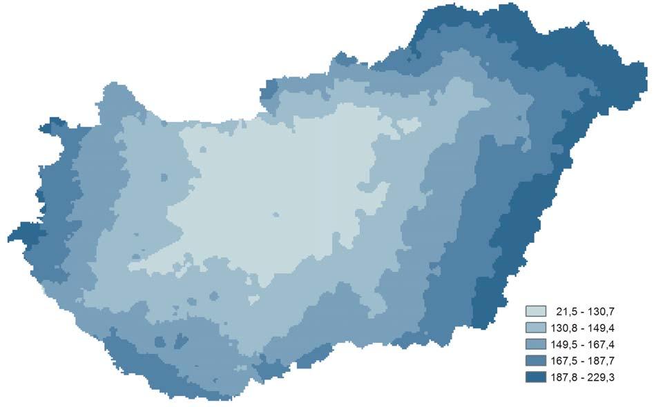 Átlagos közút elérés dők Magyarországon, 010 35. ábra Per 1,5 130,7 130,8 149,4 149,5 167,4 167,5 187,7 187,8 9,3 Forrás: Bauonsult adata alapán saát szerkesztés.