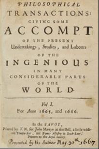 A világ első tudományos folyóírata: Philosophical Transactions, az Angol Királyi