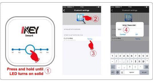 Kérjük, ne felejtse el azt, és őrizze meg, mivel minden alkalommal szükséges megadni a kódot, mielőtt a párosítaná az I-KEY modult a telefonjához. 2.