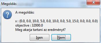 Ha mindent jól megadtunk, akkor a számolást a Megoldás gombra kattintva indíthatjuk el.