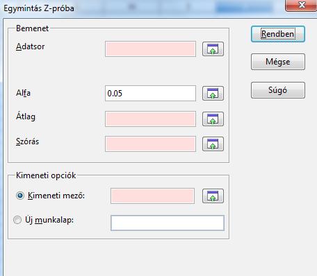 2- Az Adatsor szövegdobozban tudjuk megadni az adatsort. Kattintsunk a mező melletti gombra, ekkor a feljövő dialógus ablak segítségével kijelölhetjük az adatok tartományát.