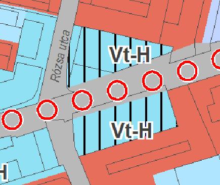 Bercsényi tömb Rózsa utca Árpád út csomópont Víztorony és vasútállomás közti terület Az ide vonatkozó FRSZ előírások: 15. (1) Az 1.