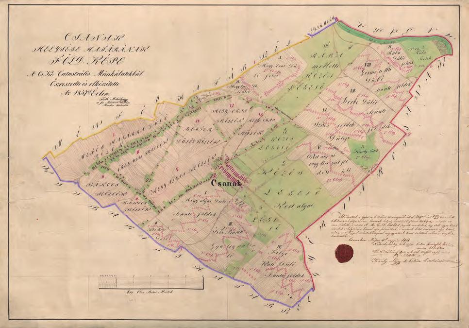 Filep Antal: Szőlőhegyi települések a Sokoró dombvidékén 15 Tóth Mihály: Csanak község térképe, 1857 (MNL GYMSMGYL, XV.1. GymU 51).