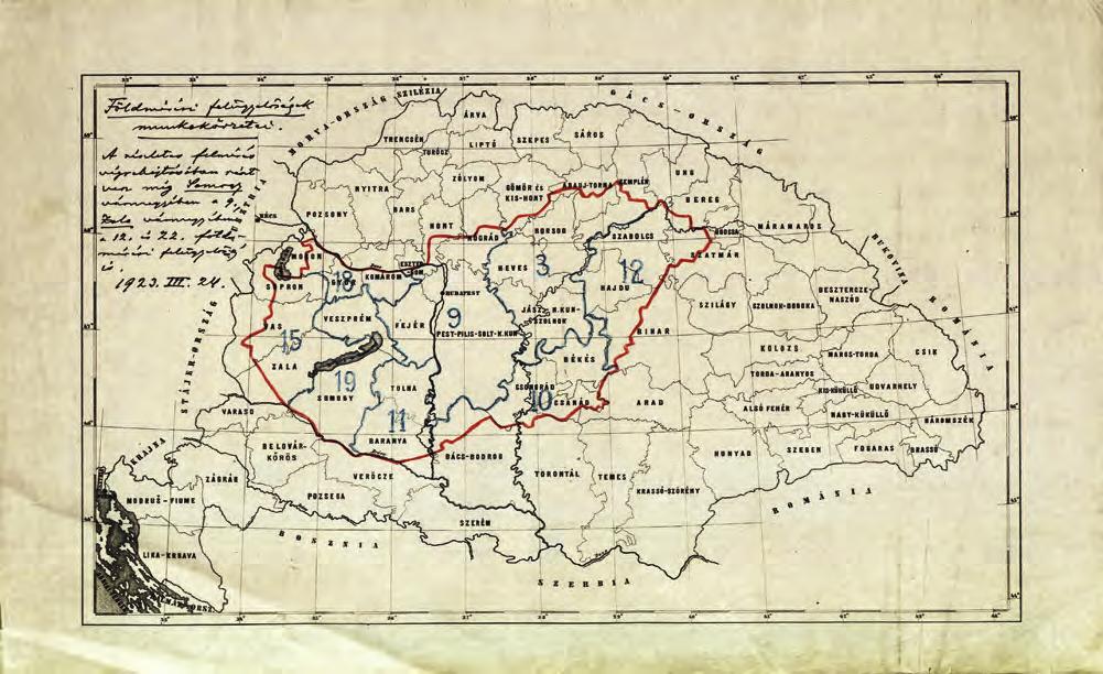 28 Catastrum 4. évfolyam (2017), 4. szám, 21 35. Magyarországi földmérési felügyelőségek (MNL OL, S 73 No. 16/4.) című, 1923.