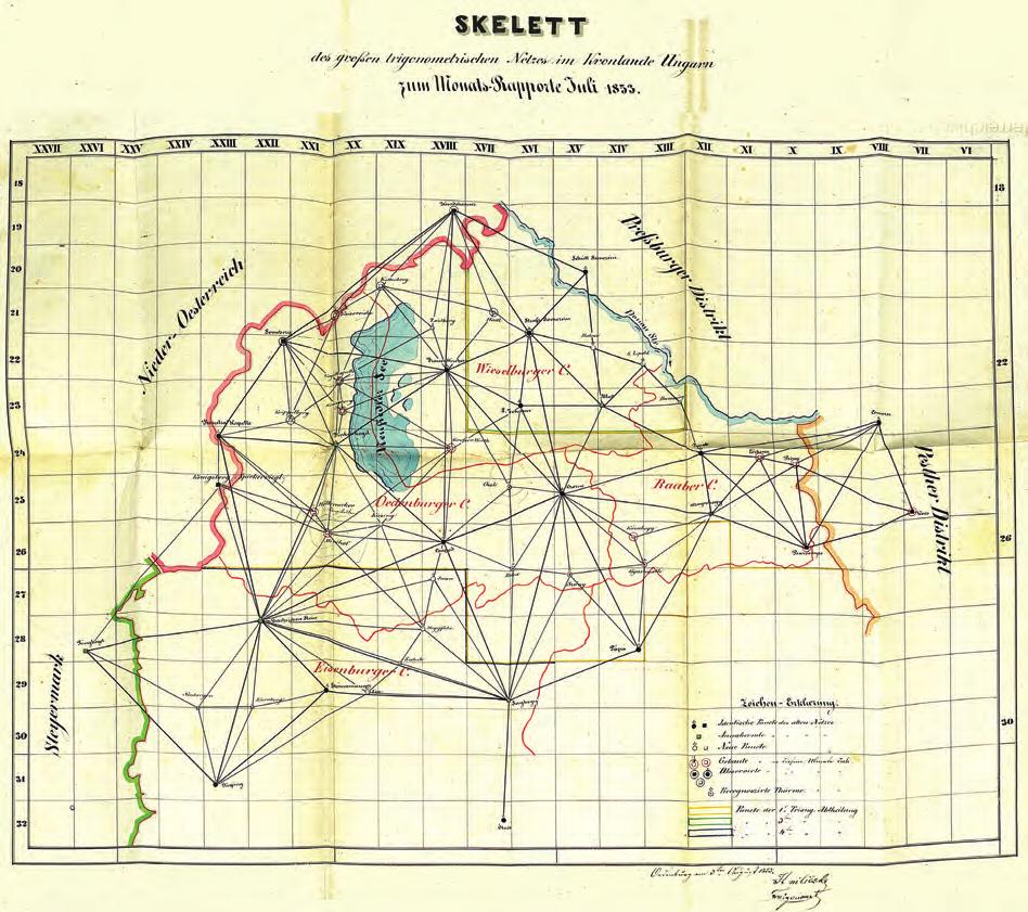 40 Catastrum 4. évfolyam (2017), 4. szám, 36 54. Wenzel Hniliczka háromszögelési munkajelentéséhez csatolt térképe, 1853 (ÖStA, FHKA NHK Katasterabt. Akten 333. 2695/1853.) IV.