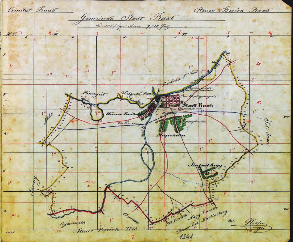 Török Enikő: Kupucok s más effélék 45 Győr határtérképe Ernst Neuseetől, 1855 (MNL OL, S 79 - No. 341/6.) 53.