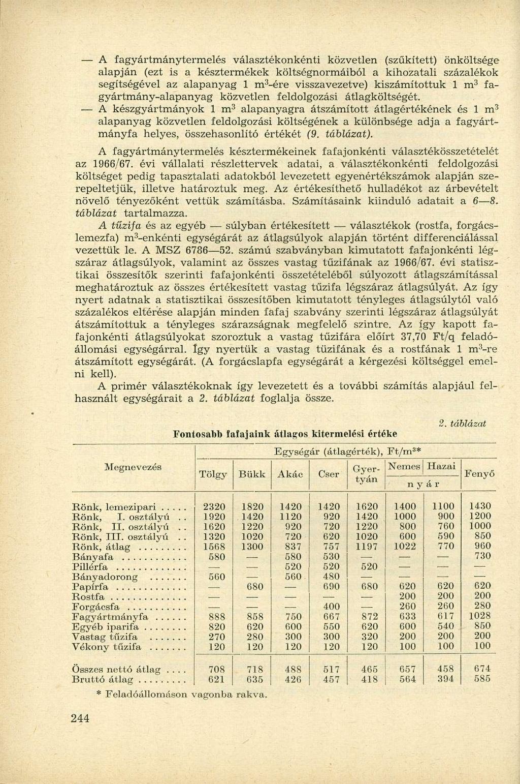 A fagyártmánytermelés választékonkénti közvetlen (szűkített) önköltsége alapján (ezt is a késztermékek költségnormáiból a kihozatali százalékok segítségével az alapanyag 1 m 3 -ére visszavezetve)