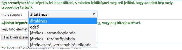 Ugyanaz a fotó feltölthető általános fotóként és edző fotóként is.