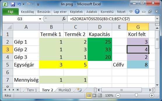 terv) Cél: nagyobb táblázatnál gyorsítsuk a munkát,