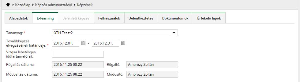 4.1.4.1. E-learning E-learning képzés létrehozása.