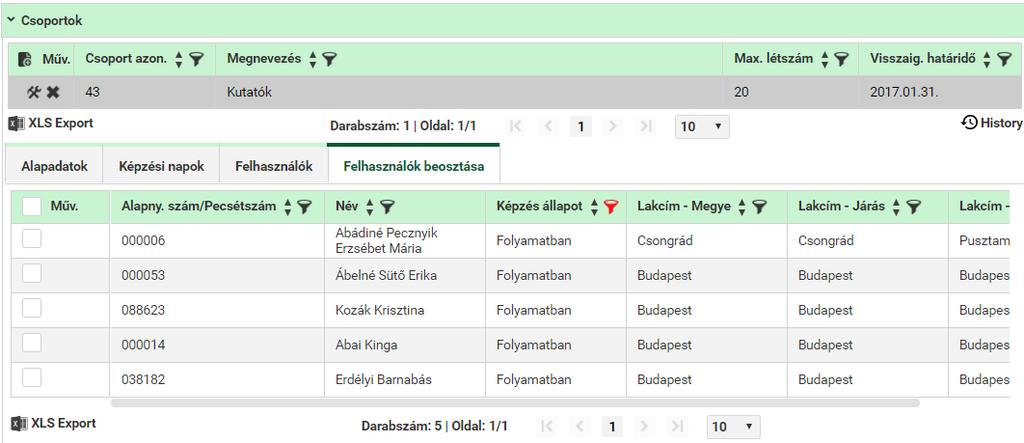 lettek csoportba sorolva.