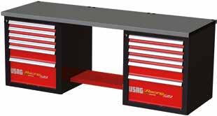 185,00 ACÉL 1000 KG FA 1000 KG 2182 2182 519 RD2 H1 KÓD U05192002 12 FIÓK 3 MODULOK RACING lemezacéllapos munkapad 12 fiókkal - Belső