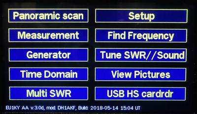 EU1KY Antennaanalizátor, szoftver DH1AKF által módosítva 1. Alapbeállítások (kalibrálás) Indítsa el a hardver kalibrálását.