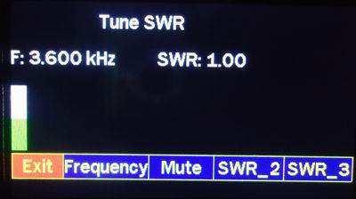 generátort. Spektrum - grafikus formában. Tune SWR / Sound - SWR mérést grafikus formában hangjelzéssel.