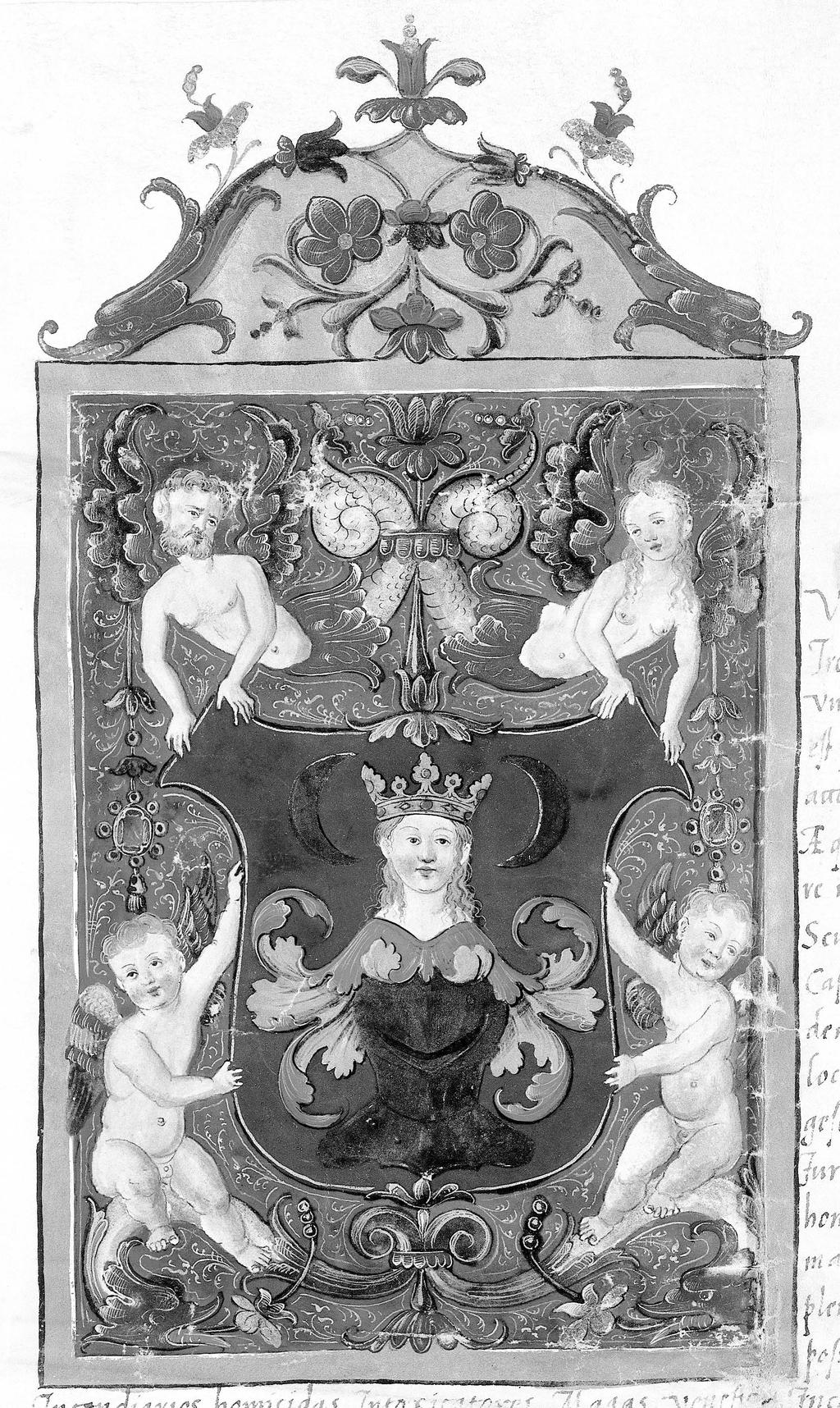 397 tanul má nyo k 16. kép. A Forgách-címer a család címeres nemeslevelén. II. Lajos király, Buda, 1525. május 27.