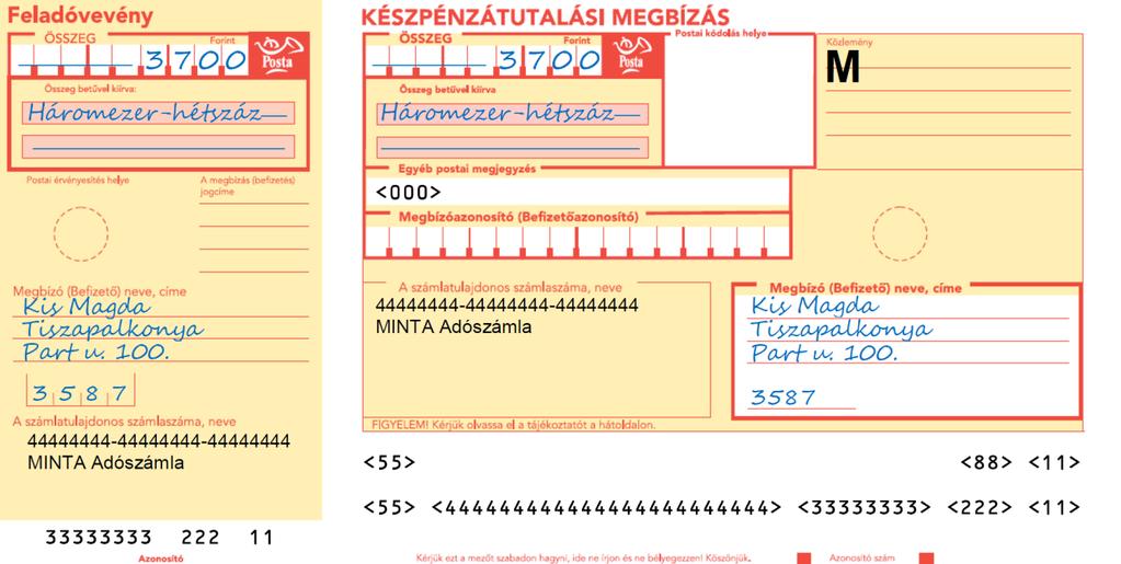 A Magyar Posta Egyes Pénzforgalmi Szolgáltatásainak