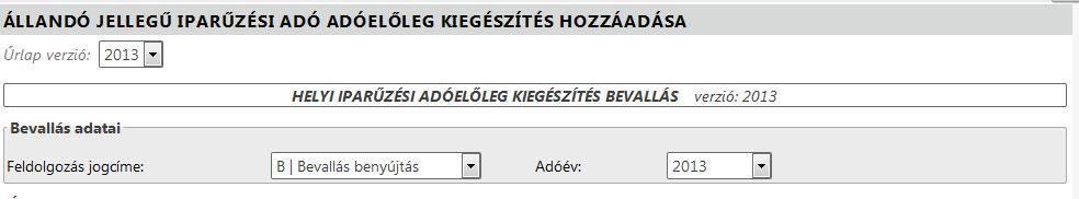 Iparűzési adó Adóelőleg kiegészítés I. Bevallás benyújtása - alapfeladás XY 14 Kft.