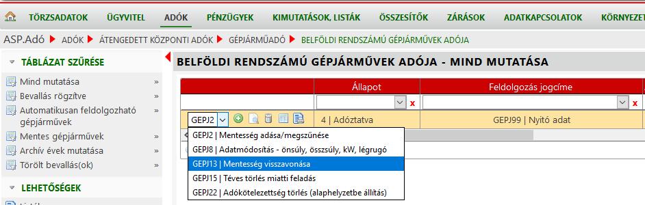 III. Súlyos mozgáskorlátozott adóalanynak járó mentesség visszavonása teljes évre 1.