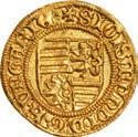 Aranyforint /Goldgulden/ (Au) 1387-96 Buda /Ofen/ Av: +SIGISmVnDI D G RVnGARIb négyrészt