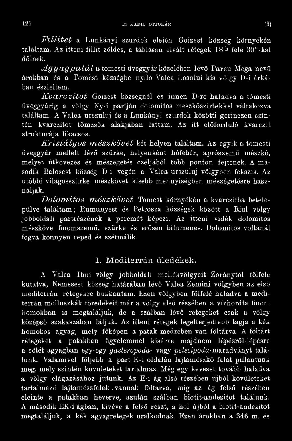 Az egyik a tómesti üveggyár mellett lévő szürke, helyenként hófehér, aprószemű mészkő, melyet útkövezés és mészégetés czéljából több ponton fejtenek.