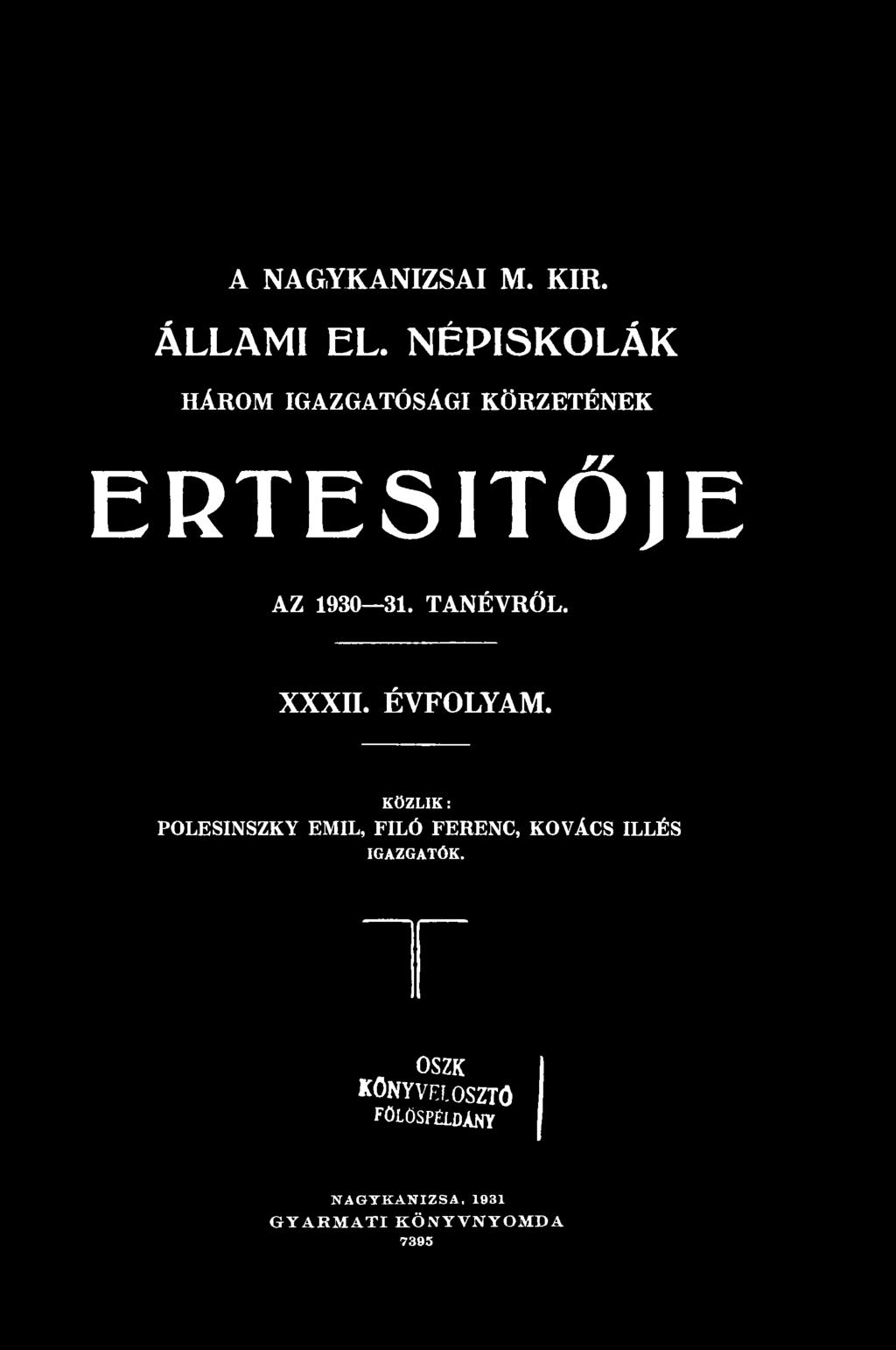 TANÉVRŐL. XXXII. ÉVFOLYAM.